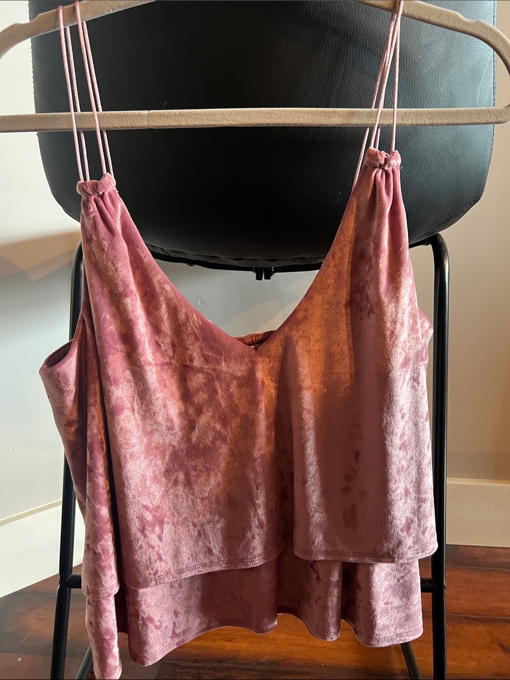 Express One Eleven Rose Pink Velvet Cami